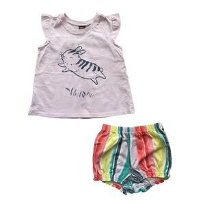 NWT Tea Collection Southeast Asia Viet Bunny Tee + Shorts Outfit Size 3T